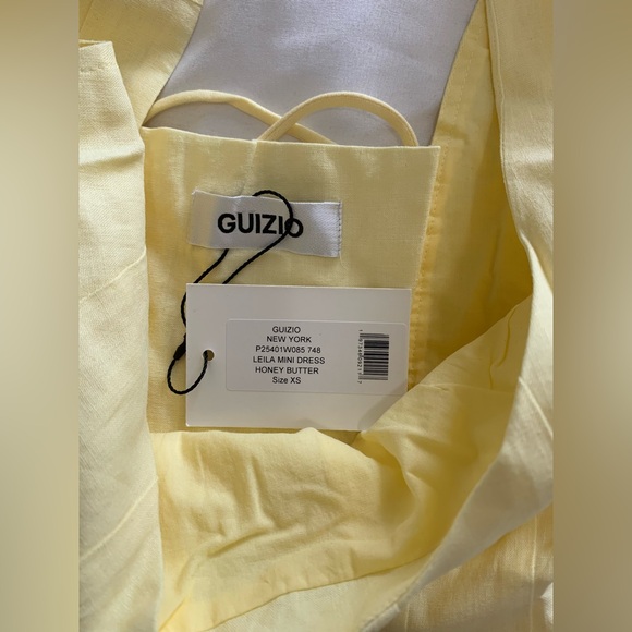 New GUIZIO LEILA MINI DRESS in HONEY BUTTER Size XS - Picture 3 of 6
